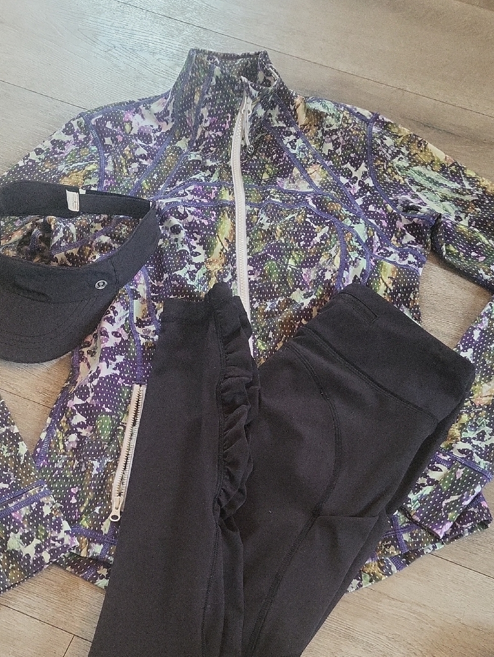 Lululemon Bundle l Purple Floral Zip-Front Women's Jacket l 3 Items
